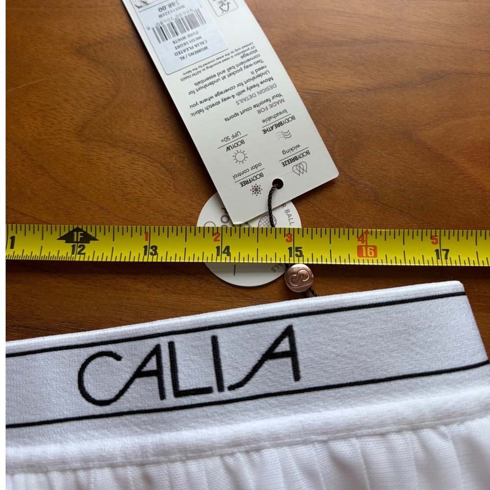 CALIA Pleated Mesh Skort Womens XL Pure White Tennis Court Athletic Skirt NWT - Picture 9 of 10